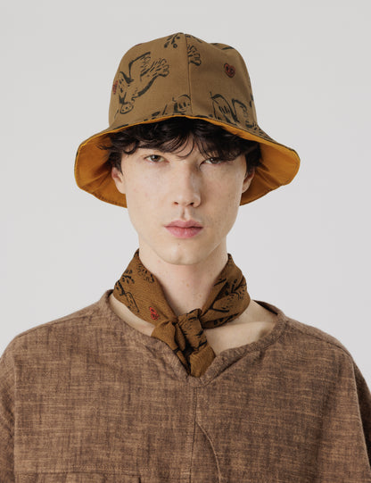23AW-GOH-001 / TULIP HAT  "OLIVE BRANCH”  / BROWN