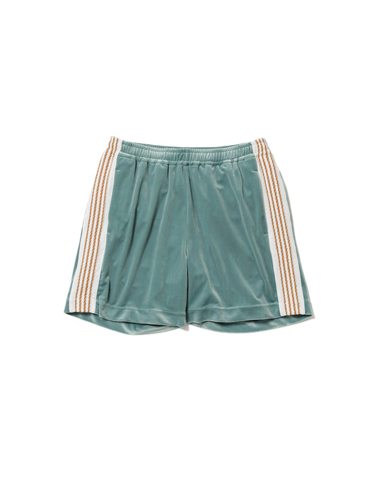 24SS-PA5-001 / LACE TAPE VELOUR SHORTS / BLUE GREEN
