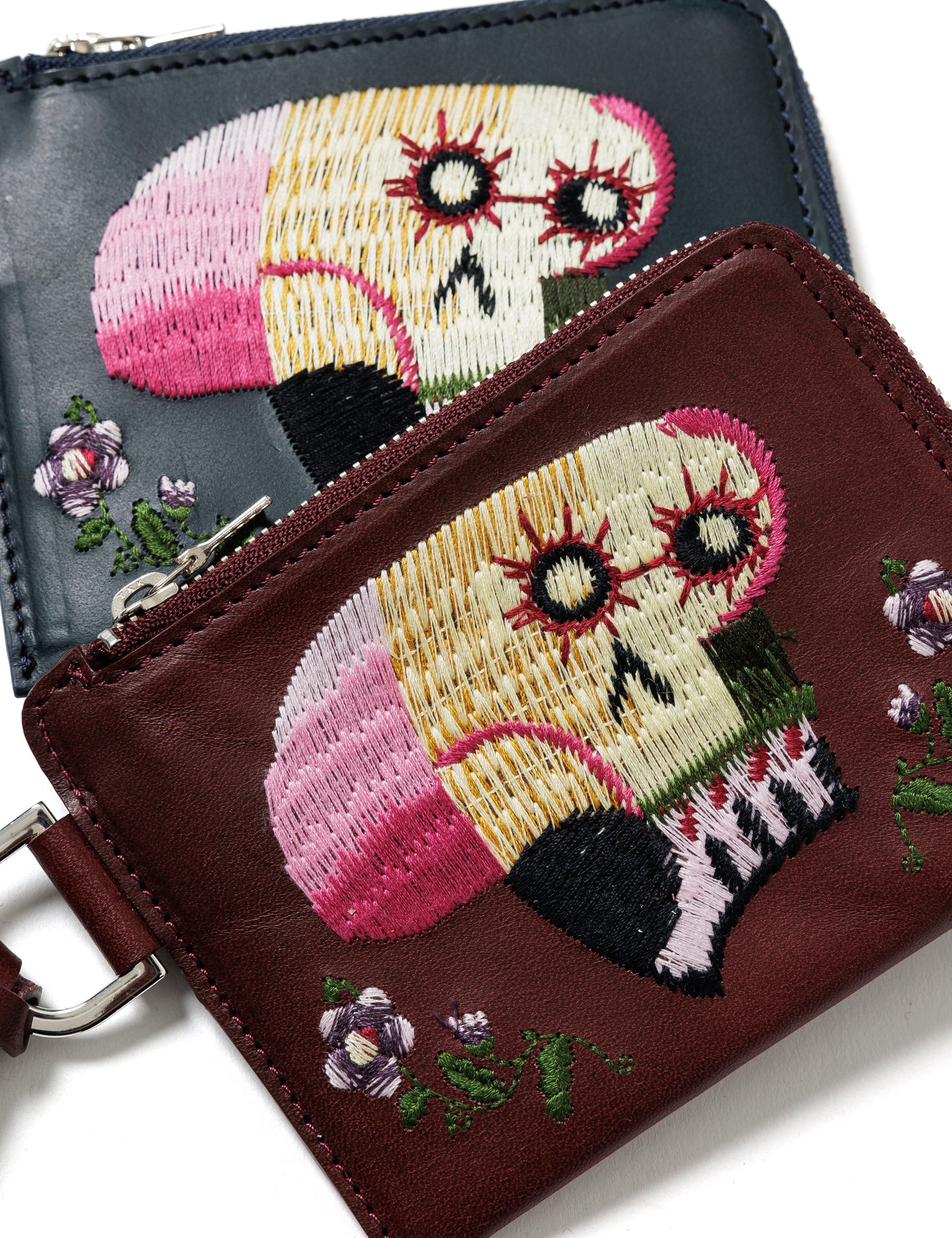 25SS-GOA-001 / WALLET “MEXCAN SKULL” / BORDEAUX