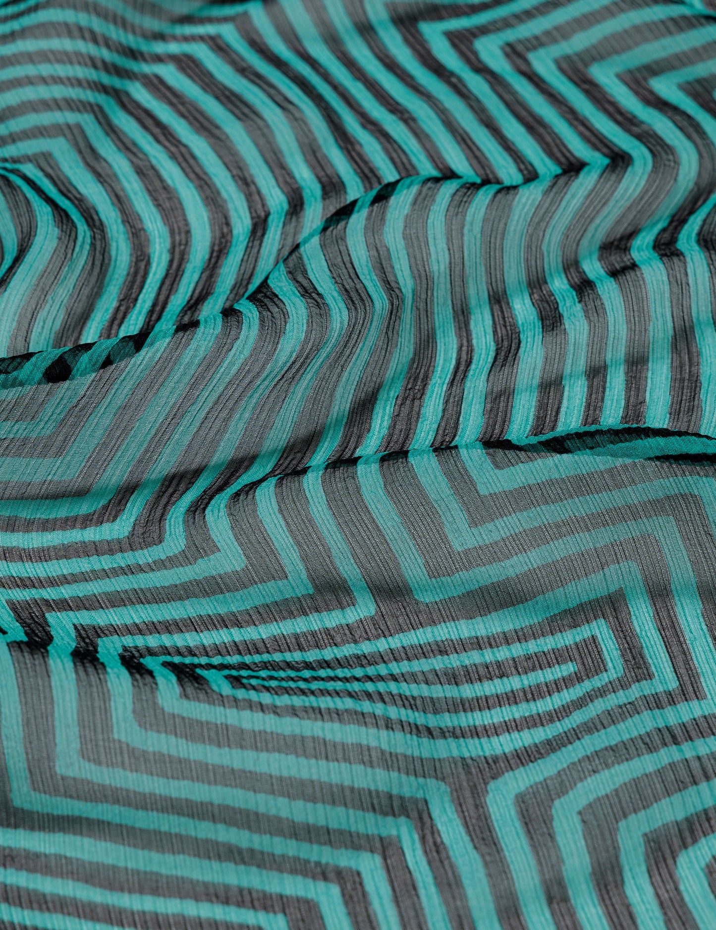 25SS-GOA-002 / SILK SCARF “MOLAS” / BLACK