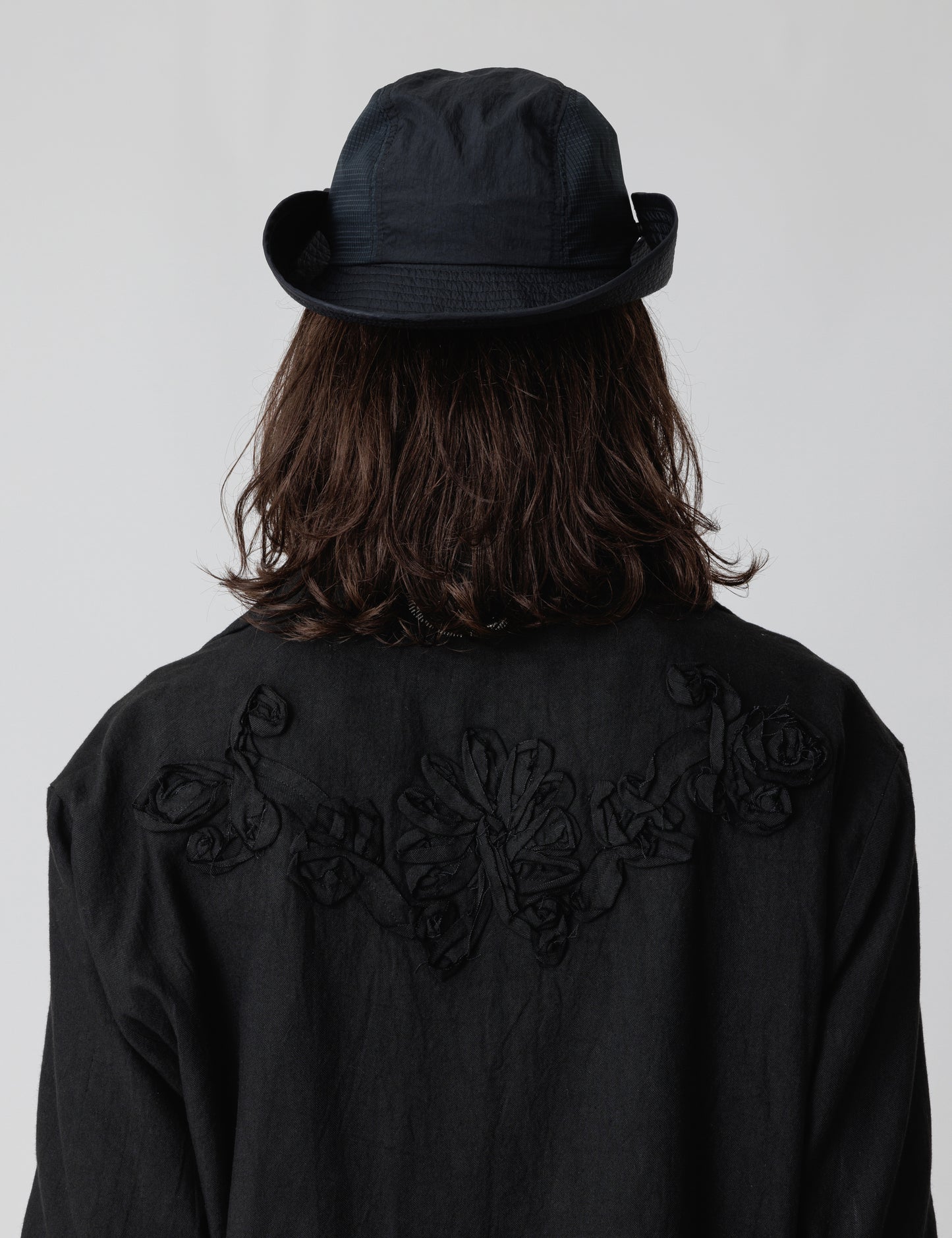 25SS-GOH-002 / NYLON WESTERN HAT / BLACK
