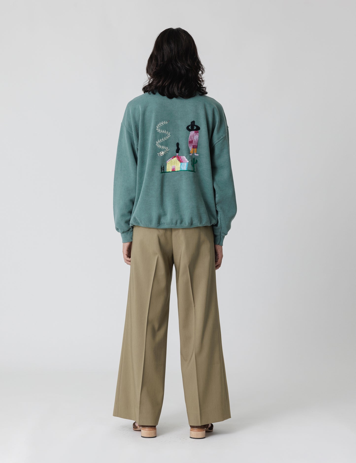 25SS-CSS-004 / OVER DYE SWEATSHIRT"MEXICAN HOUSE" / LIGHT GRAY OVERDYE