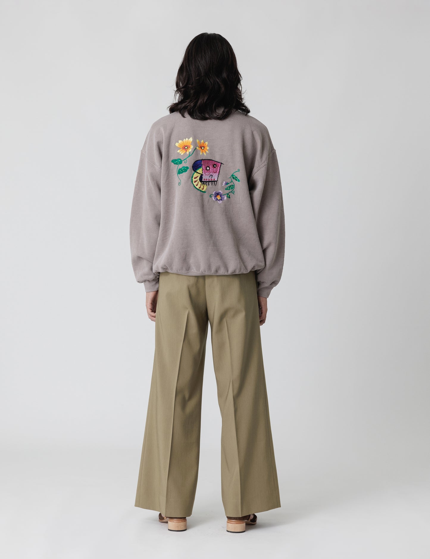 25SS-CSS-005 / SWEATSHIRT "MEXICAN SKULL" / MUSTARD OVERDYE