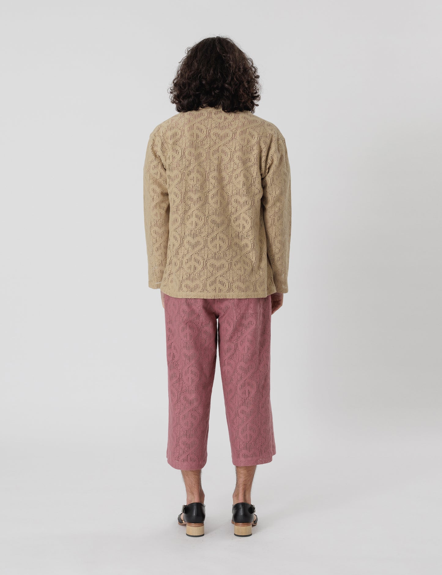 24SS-SY9-009 / “LOVE & PEACE” LACE LAPEL JACKET / OIL YELLOW