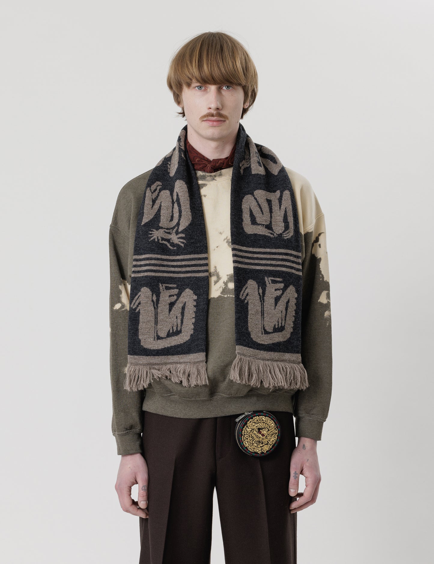 24AW-GOA-007 / “EASTEND DRAGON FONT” GAME WOOL / BLACK