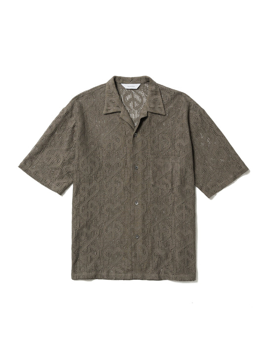 24SS-SY5-001 / “LOVE & PEACE” LACE OC H/S SHIRT / OLIVE