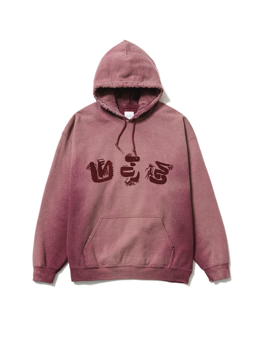 24AW-CSP-001 / “EASTEND DRAGON FONT” HOODIE / MAROON FADE