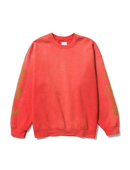 24AW-CSS-005 / “EASTEND DRAGON FONT” DESTROY SWEATSHIRT / RED FADE