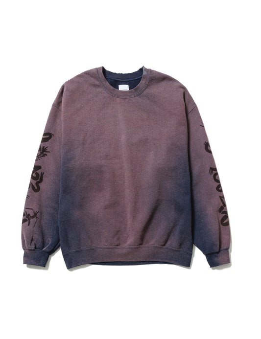 24AW-CSS-005 / “EASTEND DRAGON FONT” DESTROY SWEATSHIRT / NAVY FADE