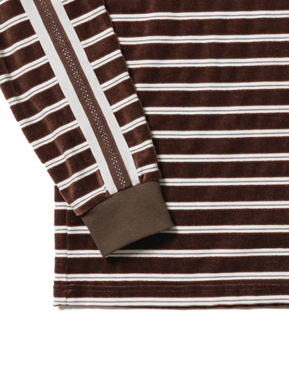 24AW-CSS-011 / VELOUR BORDER CREWNECK SHIRT / BROWN BORDER