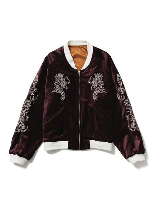 24AW-JKM-005 / “EASTEND DRAGON” SOUVENIR JACKET / BORDEAUX × BROWN