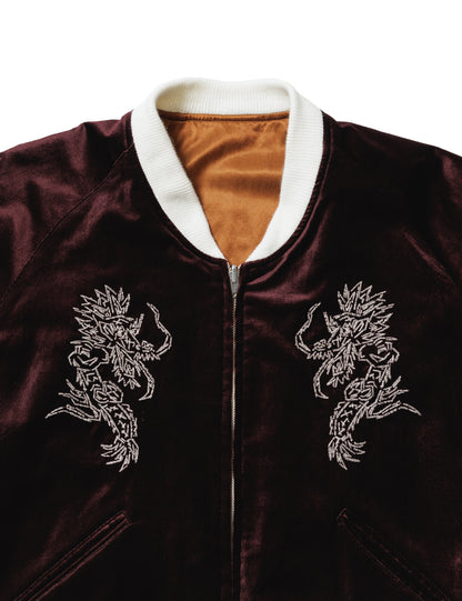 24AW-JKM-005 / “EASTEND DRAGON” SOUVENIR JACKET / BORDEAUX × BROWN