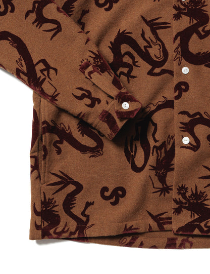 24AW-SY9-003 / "FLYING DRAGON" OC SHIRT / BROWN