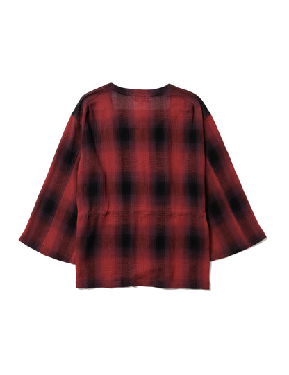 24SS-SY9-001 / DP SQUARE NECK HARVEST SMOCK / RED × BLACK CHECK