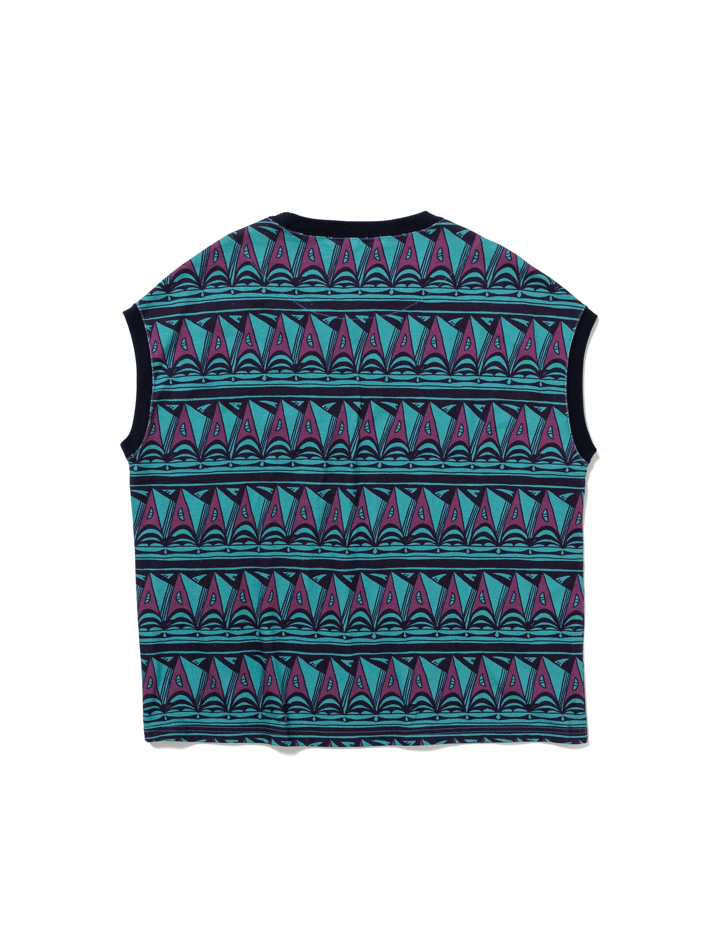 25SS-CS0-001 / POCKET NOSLEEVE “PRIMITIVE BORDER” / BLUE GREEN