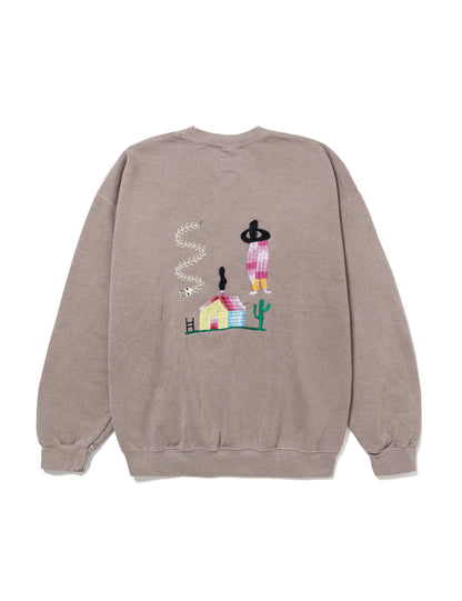 25SS-CSS-004 / OVER DYE SWEATSHIRT"MEXICAN HOUSE" / LIGHT GRAY OVERDYE