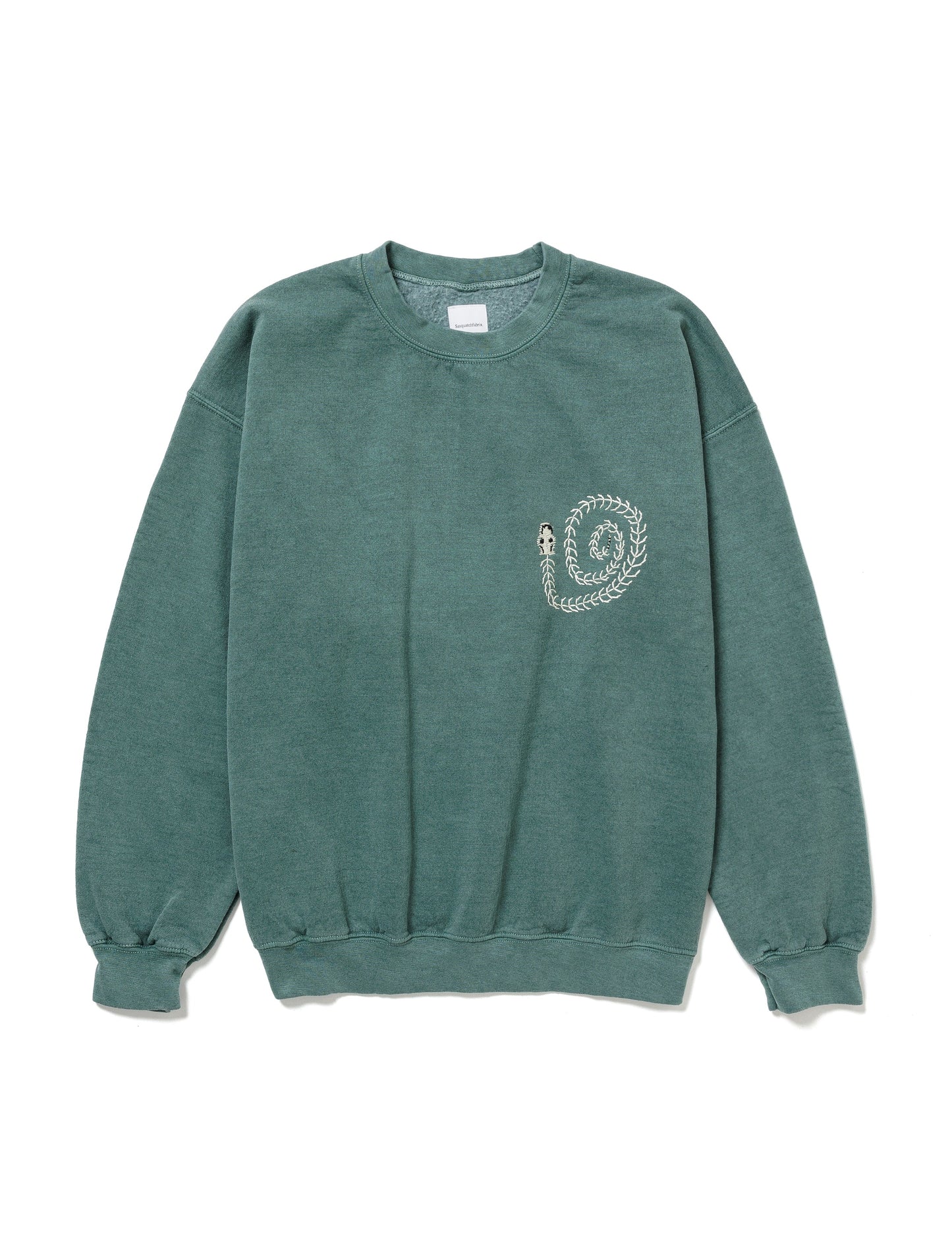 25SS-CSS-005 / SWEATSHIRT "MEXICAN SKULL" / BLUE GREEN OVERDYE