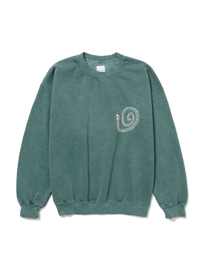 25SS-CSS-005 / SWEATSHIRT "MEXICAN SKULL" / BLUE GREEN OVERDYE