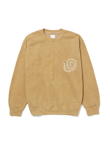 25SS-CSS-005 / SWEATSHIRT "MEXICAN SKULL" / MUSTARD OVERDYE