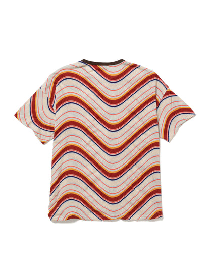 25SS-CST-001 / H/S T-SHIRT “PSYCHEDELIC BORDER” / BEIGE BORDER
