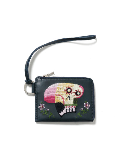 25SS-GOA-001 / WALLET “MEXCAN SKULL” / NAVY