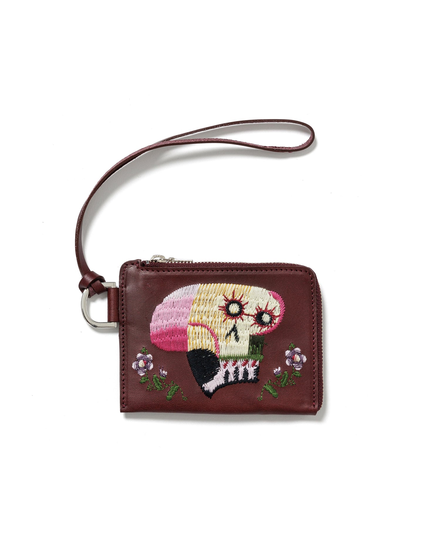25SS-GOA-001 / WALLET “MEXCAN SKULL” / BORDEAUX