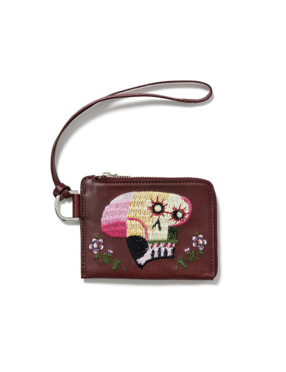 25SS-GOA-001 / WALLET “MEXCAN SKULL” / BORDEAUX