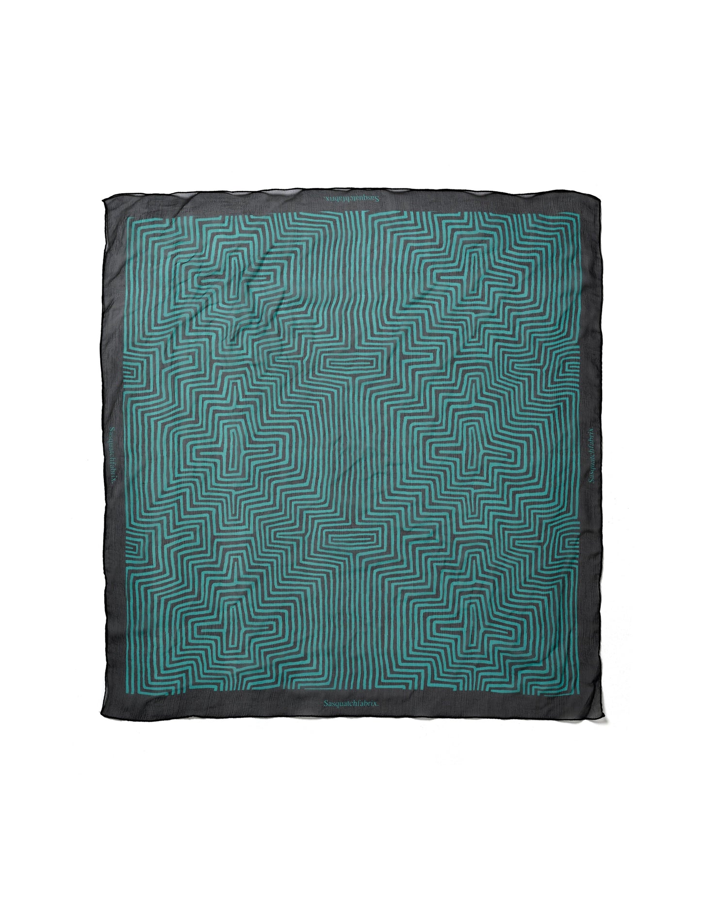 25SS-GOA-002 /  SILK SCARF “MOLAS” / BLACK