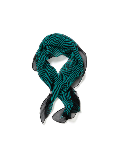 25SS-GOA-002 /  SILK SCARF “MOLAS” / BLACK