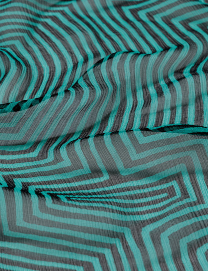 25SS-GOA-002 /  SILK SCARF “MOLAS” / BLACK