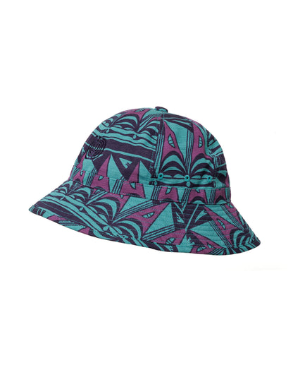 25SS-GOH-004 / BUCKET HAT “PRIMITIVE BORDER” / BLUE GREEN