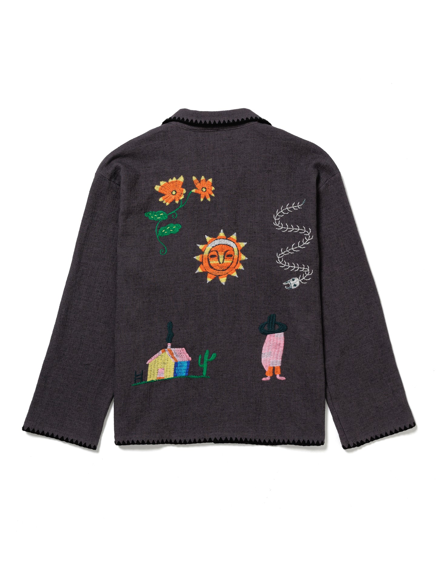 25SS-JKL-004 / MEXICAN EMBROIDERY JACKET / CHARCOAL