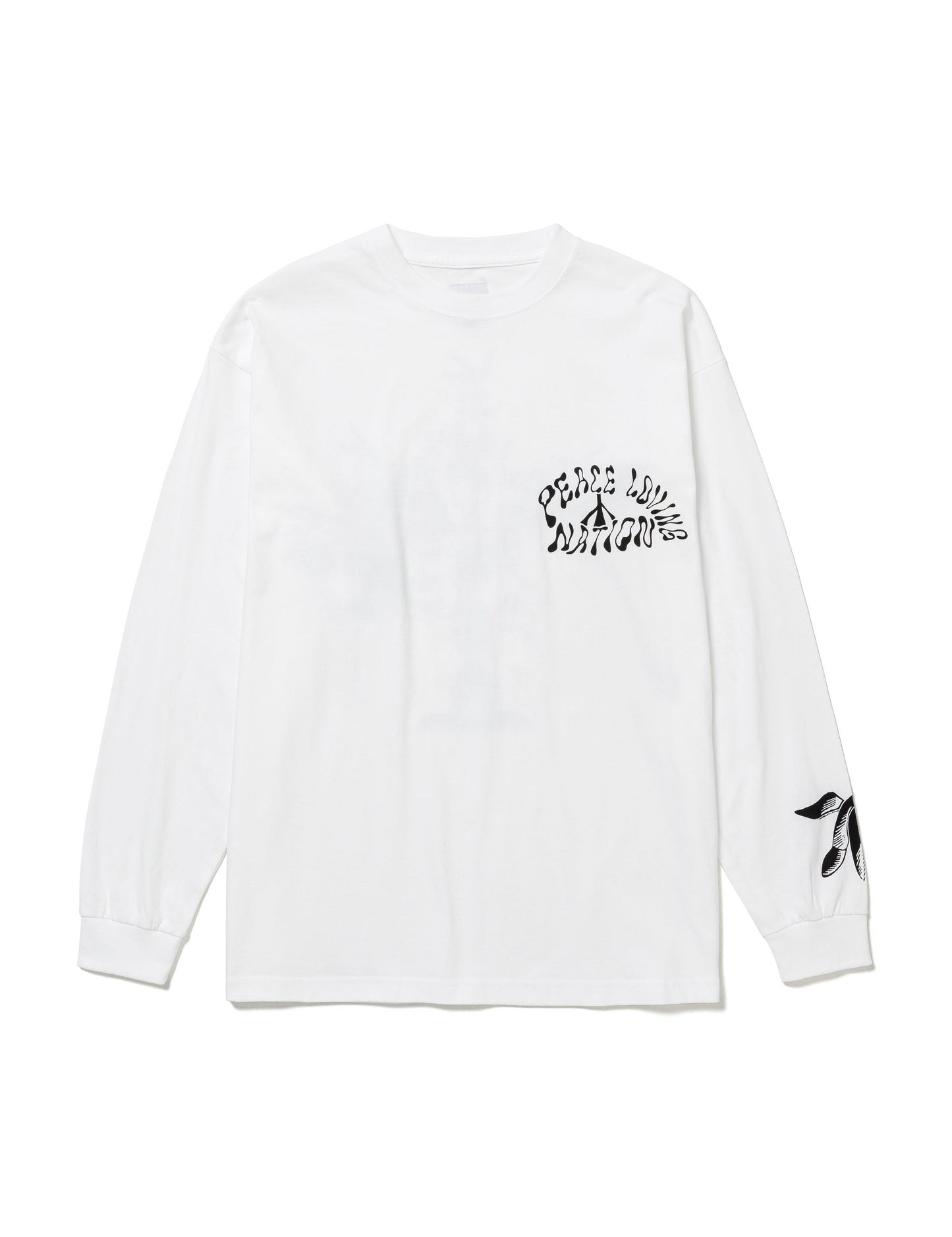25SS-TS9-001 / L/S T-SHIRT “PEACE LOVING NATION” / WHITE