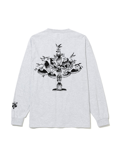 25SS-TS9-001 / L/S T-SHIRT “PEACE LOVING NATION” / ASH