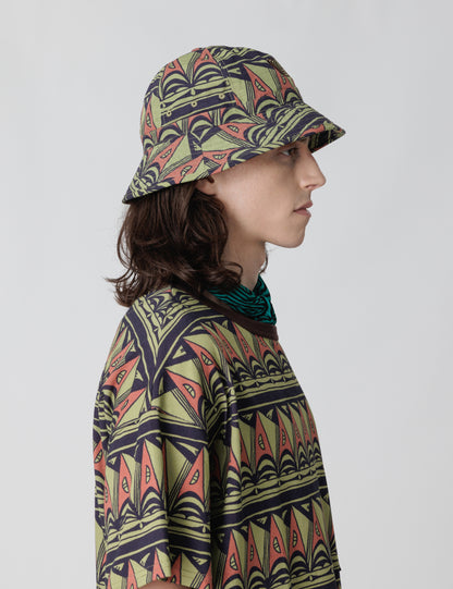 25SS-GOH-004 / BUCKET HAT “PRIMITIVE BORDER” / OLIVE