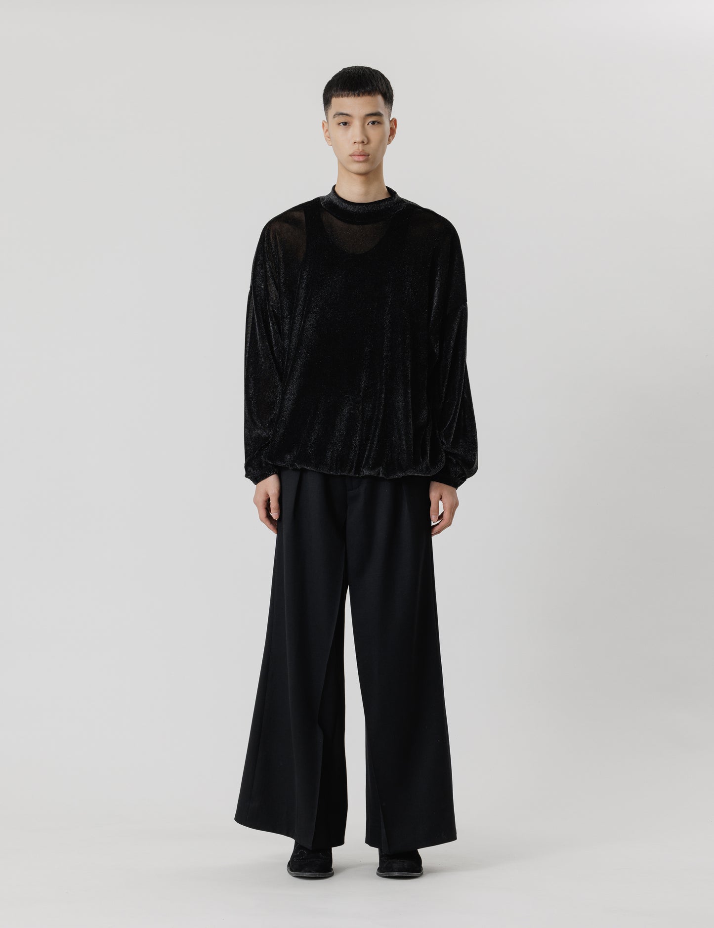 24AW-CSS-008 / SHINY VELOUR MOCKNECK / SILVER