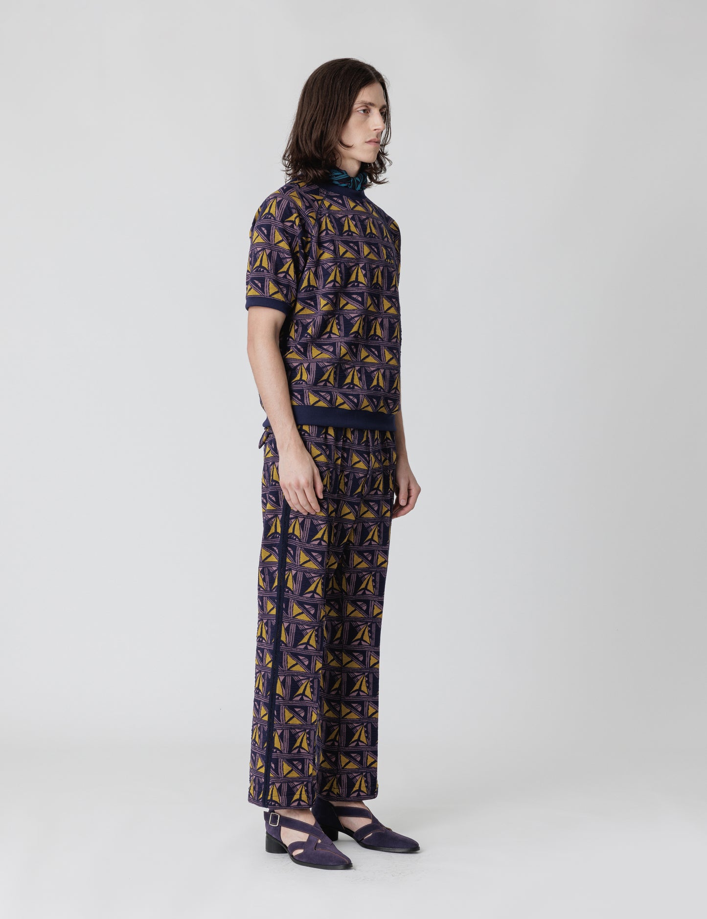 25SS-CST-007 / TRACK T-SHIRT “PUEBLO” / NAVY