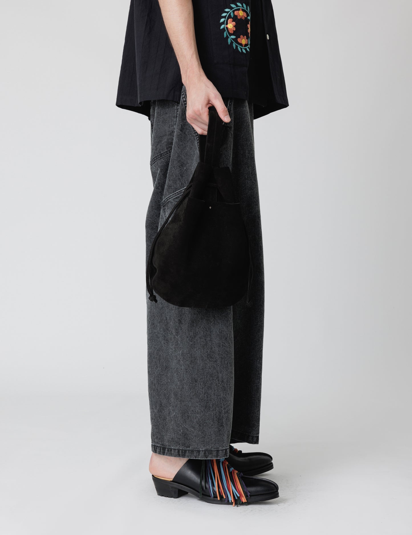 25SS-GOA-003 / LEATHER HELMET BAG / BLACK