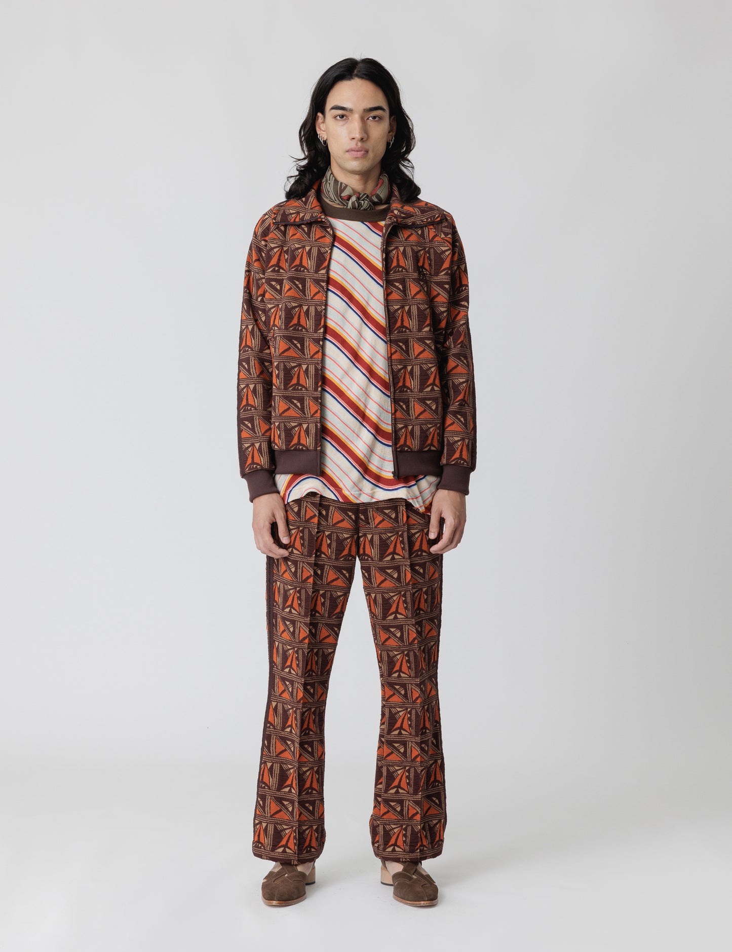 25SS-PA9-006 / BOOTCUT TRACK PANTS “PUEBLO” / DARK BROWN