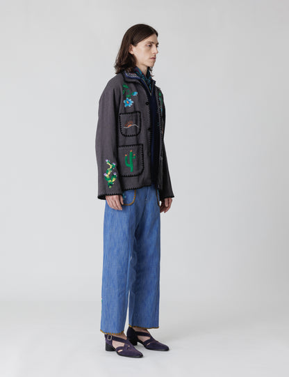 25SS-JKL-004 / MEXICAN EMBROIDERY JACKET / CHARCOAL