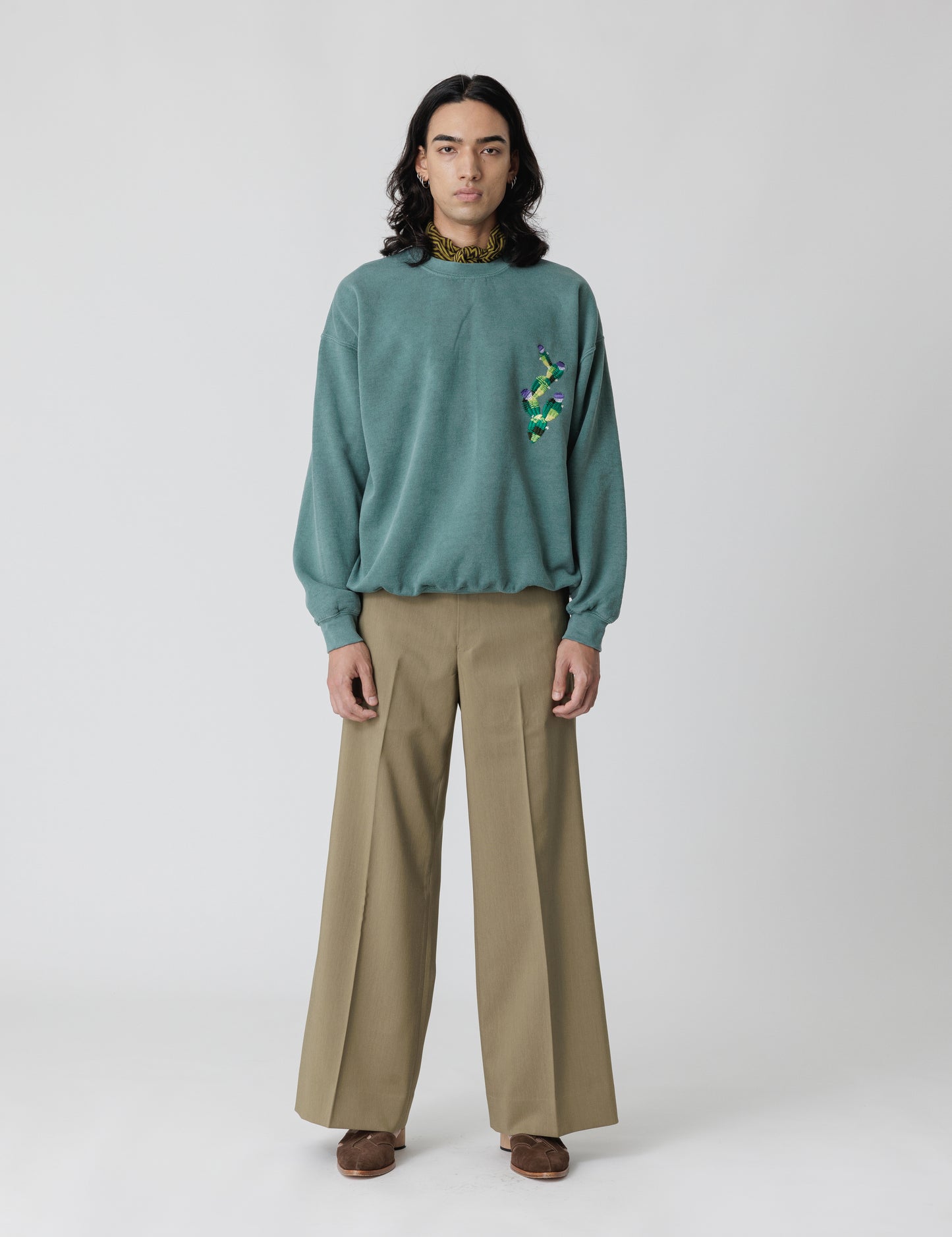 25SS-CSS-004 / OVER DYE SWEATSHIRT"MEXICAN HOUSE" / LIGHT GRAY OVERDYE