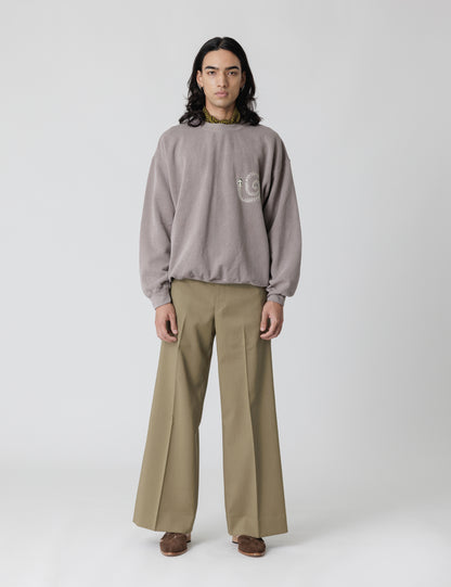 25SS-CSS-005 / SWEATSHIRT "MEXICAN SKULL" / MUSTARD OVERDYE