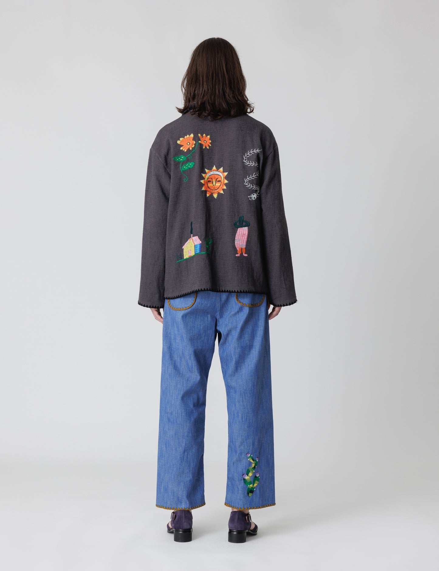 25SS-JKL-004 / MEXICAN EMBROIDERY JACKET / CHARCOAL