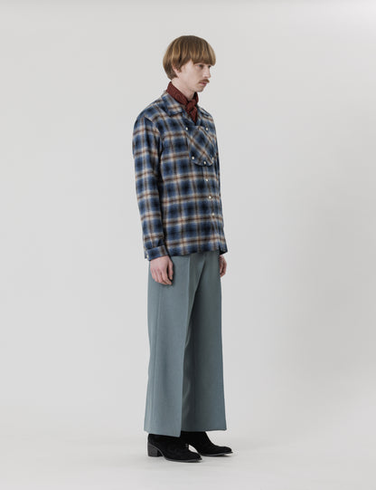 24AW-PA9-006 / SEMI FLARE SILHOUETTE SLACKS / SMOKY BLUE