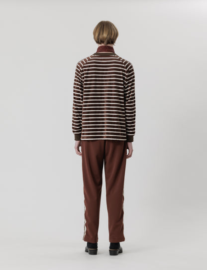 24AW-CSS-011 / VELOUR BORDER CREWNECK SHIRT / BROWN BORDER