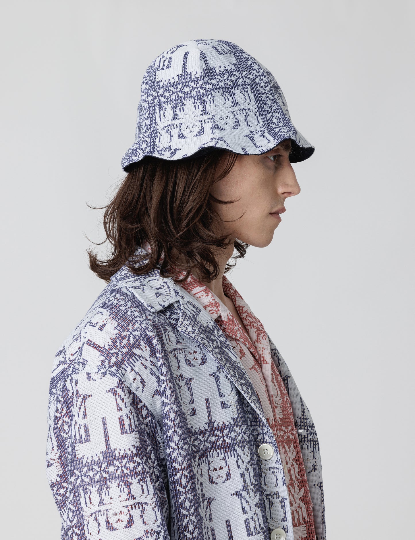 25SS-GOH-003 / TULIP HAT “AMULET LACE” / NAVY