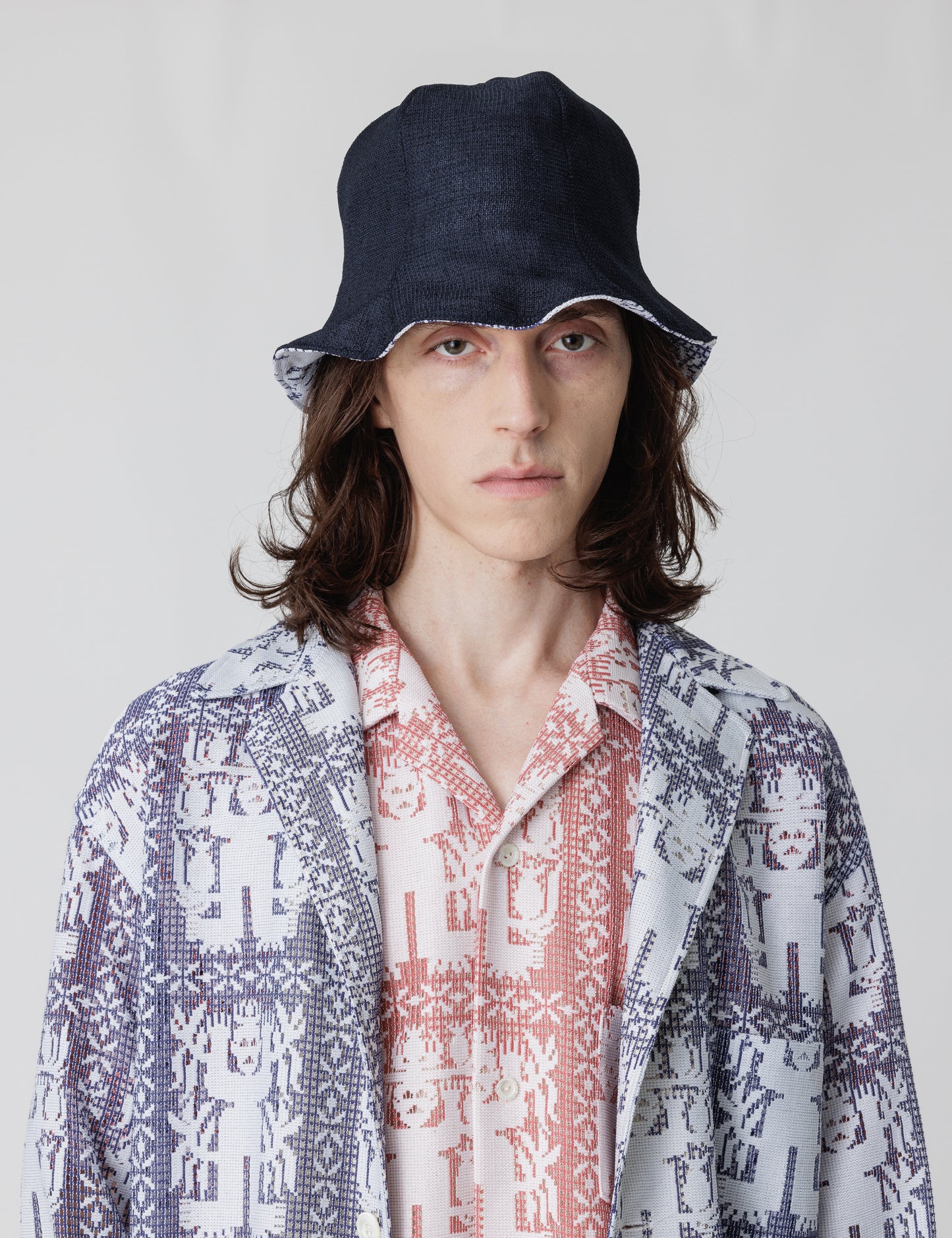 25SS-GOH-003 / TULIP HAT “AMULET LACE” / NAVY
