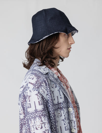 25SS-GOH-003 / TULIP HAT “AMULET LACE” / NAVY