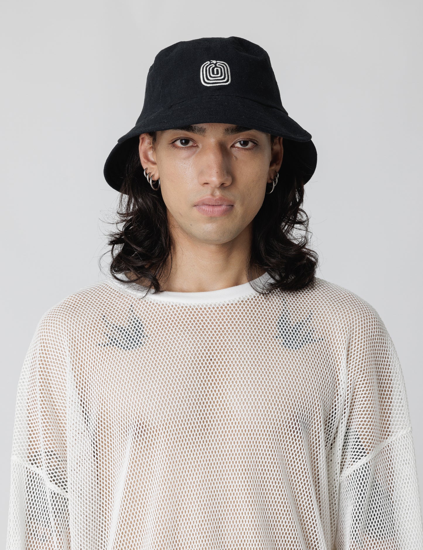 25SS-GOH-005 / DOUBLE BRIM BUCKET HAT / BLACK