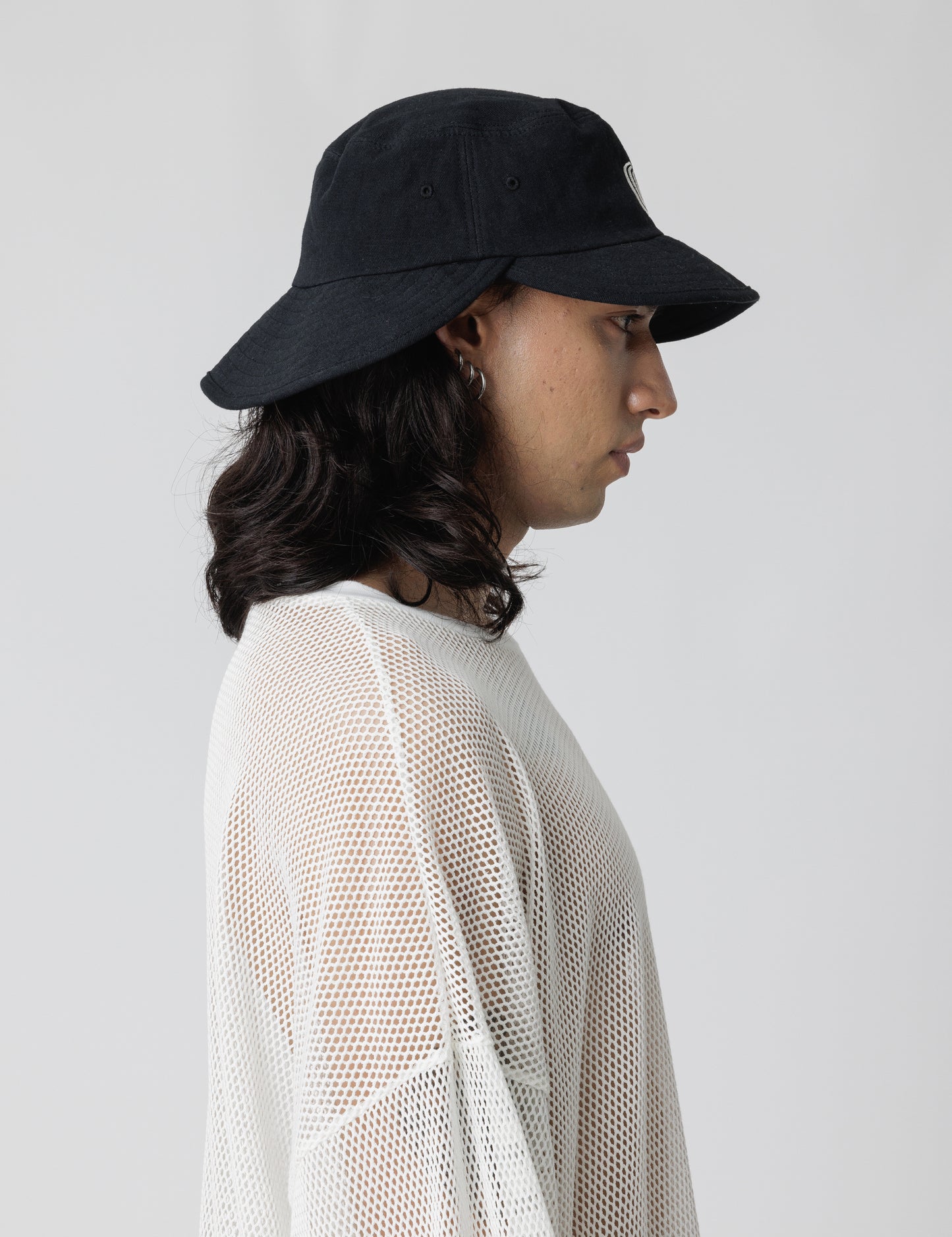 25SS-GOH-005 / DOUBLE BRIM BUCKET HAT / BLACK